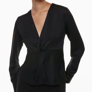 Aritzia media satin blouse